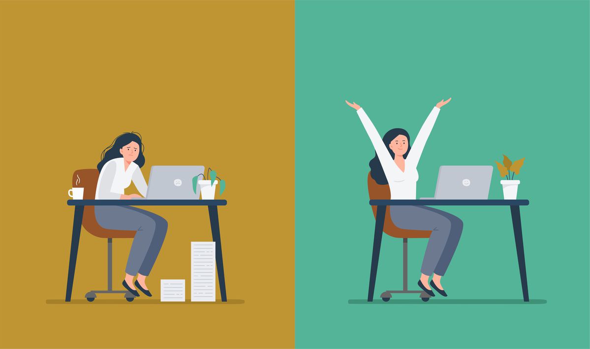 Virtual Career - Problematic remote worker And triumphant remote worker