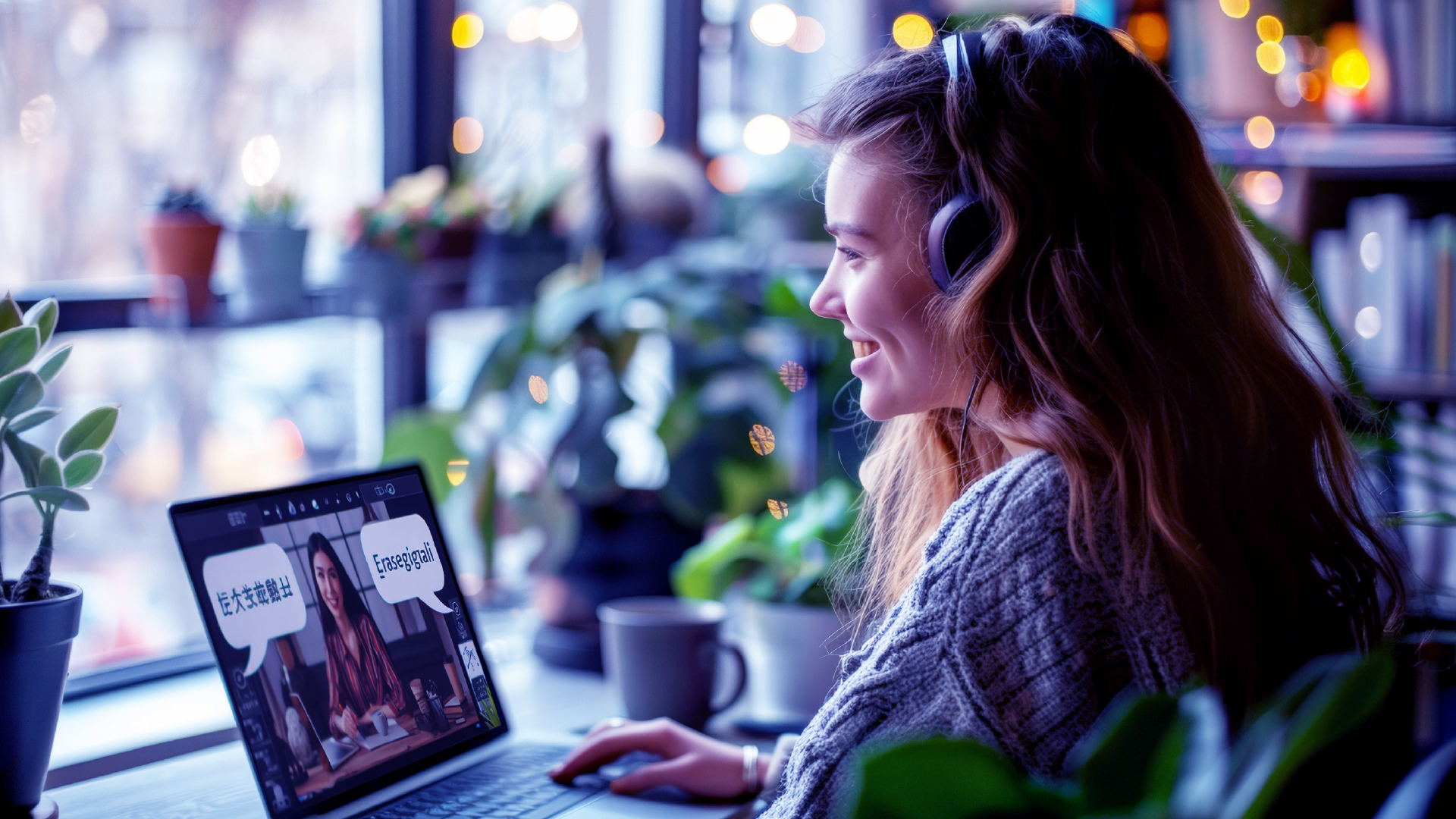 Remote Work - Remote worker having a meeting with translation or subtitle - iSwerk.ph Remote Work - Remote worker having a meeting with translation or subtitle - iSwerk.ph