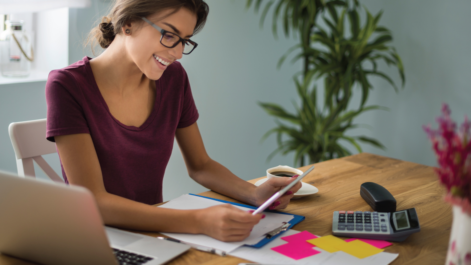 Remote Work - An accountant working from home. Remote Work - An accountant working from home.