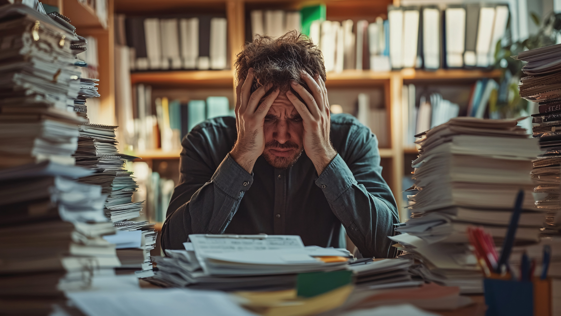 Outsurcing Remote Work - An accountant suffering from burnout due to heavy workload -iSwerk.ph Outsurcing Remote Work - An accountant suffering from burnout due to heavy workload -iSwerk.ph