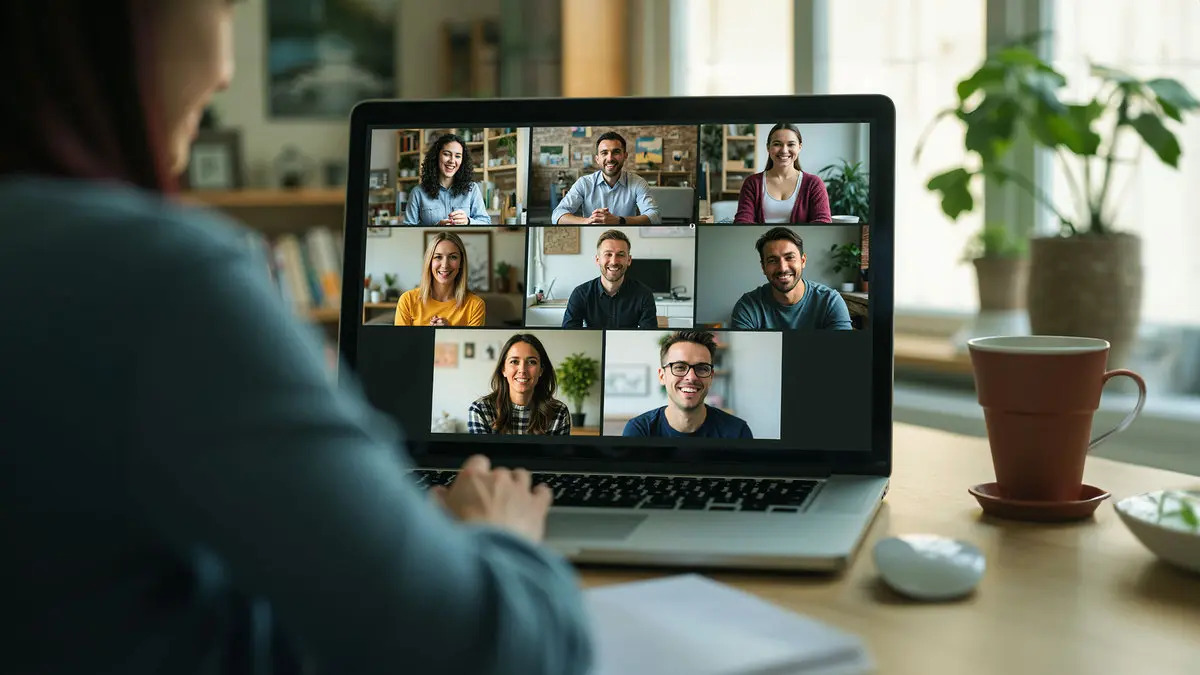 Remote Staffing - Data analysts working from home in a virtual meeting - iSwerk Remote Staffing - Data analysts working from home in a virtual meeting - iSwerk