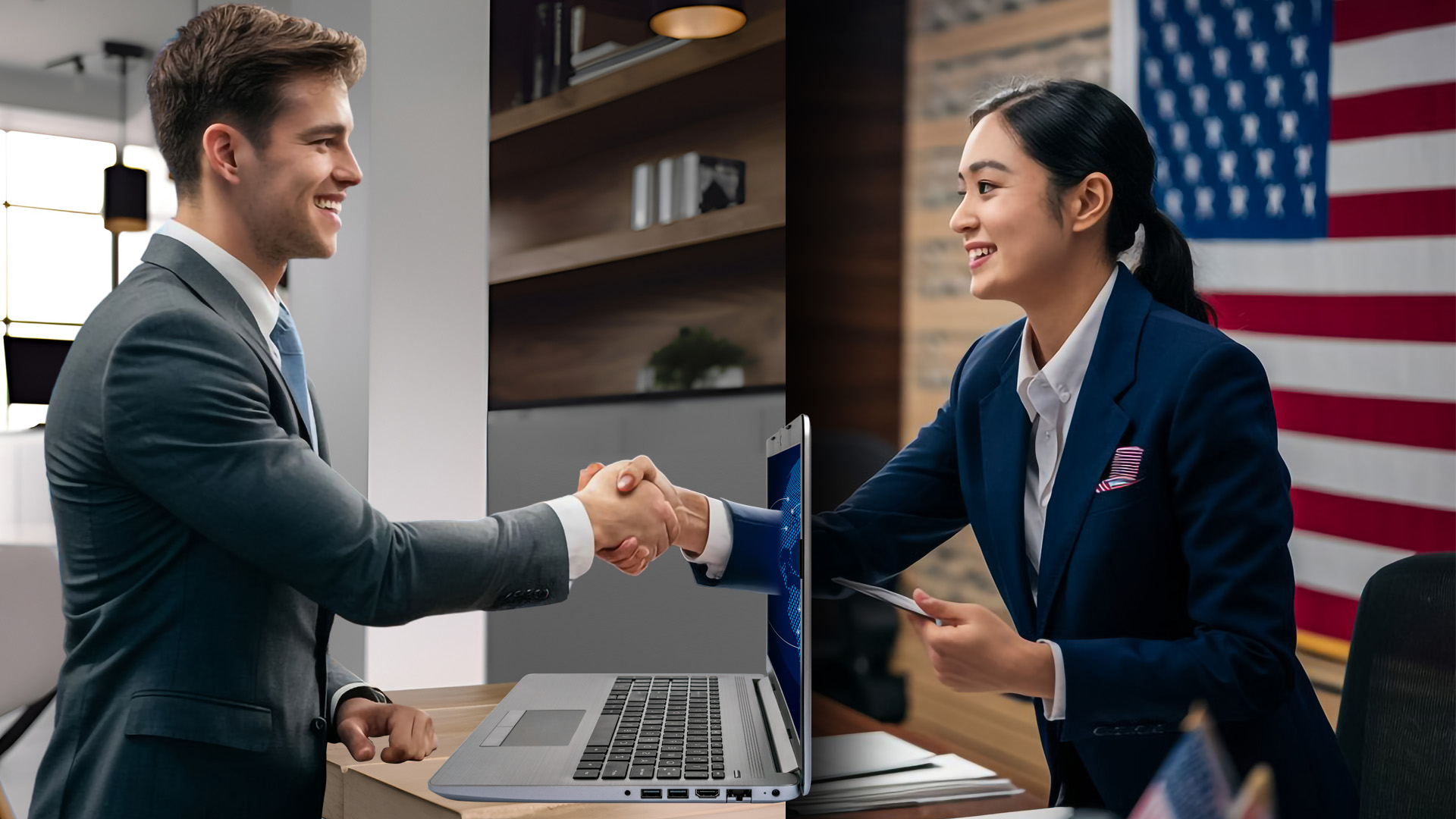 Remote Work - An American boss working on the left side, talking to a Filipino remote worker - iSwerk Ph Remote Work - An American boss working on the left side, talking to a Filipino remote worker - iSwerk Ph